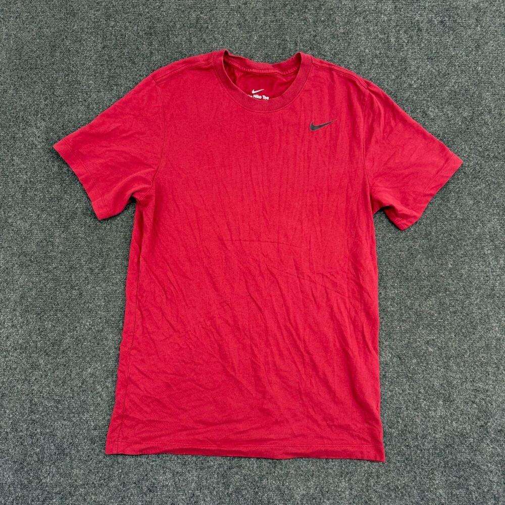 Nike T-Shirt Womens Small Red Graphic Crew Neck Short Sleeve Workout Tee